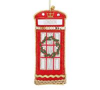 Gisela Graham Adornos de Navidad, Decoración de árbol de tela de caja de teléfono de lujo