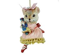 Gisela Graham Clara - Figura decorativa de cascanueces con diseño de ratón, resina multicolor, 11 cm, adorno coleccionable de personaje de ballet