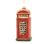 Gisela Graham : Decoraciones de navidad : Cabina de teléfono de cristal pintado
