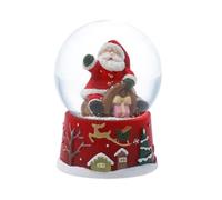 Gisela Graham Globo de nieve de Navidad con Papá Noel y regalos, base de vidrio y resina, tamaño mini de 6 cm, decoración de Navidad, regalo festivo