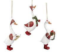 Gisela Graham - Juego de 3 botas (resina, 10 cm), color rojo y blanco