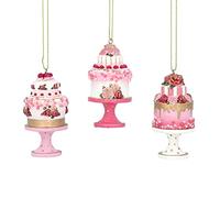 Gisela Graham Juego de 3 decoraciones para tartas de resina
