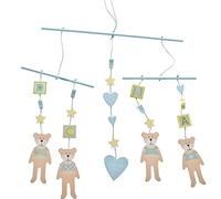 Gisela Graham Teddy Mobile décoratif à suspendre en bois Bleu pour Bébé Garçon