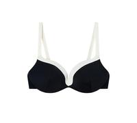 GISELA - Top Bikini con Bordes a Contraste, Diseño Bicolor, con Aros, para Copas B y C, Tirantes Regulables, Cierre Trasero, Poliamida