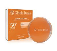 GISÈLE DENIS - Compacto Crema 10 gr, Maquillaje Compacto y Protector Solar Facial, Color Claro y FPS50+, con Vitamina E, para Pieles Claras, Maquillaje Cara, Bronceado Natural, Unifica el Tono