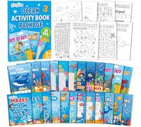 gisgfim 24 mini libros de actividades oceánicos para niños bajo el mar, recuerdos de fiesta a granel de 4 a 12 años, incluye mini libro para colorear, laberinto, punto a punto, búsqueda de palabras