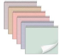 gisgfim 6 Packs 9.5" x 11" Landscape Note Pads College Ruled Notebooks Perforated Notepads 40 Sheets Punched Top Spiral Bound Notebooks 80GSM Lined Notepads for School,Office,Home (Cute Color)