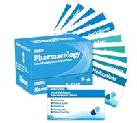gisgfim Tarjetas flash de salud de farmacología, artículos esenciales para la escuela de enfermería, tarjetas de examen, herramienta de estudio profesional de doble cara, suministros escolares y