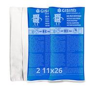 Gisinti Bolsa de Hielo Reutilizable Gel Frío y Caliente para Congelador y Microondas + Funda de Tela (2 Piezas Grandes)