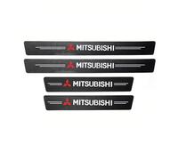 Gisltv 4 Piezas Coche Puerta Umbral Protector, para Mitsubishi Outlander ASX Eclipse Cross Lancer Fibra Carbono Antiarañazos Estribos Borde Decoración Accesorios