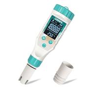 GISNPA Probador de cloro y sal de piscina, probador digital de agua de piscina, probador de pH de piscina 7 en 1, probador de salinidad digital FAC para acuarios de agua salada, cloruro de sodio