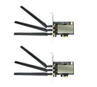 Gisoanudt 2X para Broadcom Bcm94360CSAX Bcm943602CS Bcm94331CSAX - Adaptador de convertidor de escritorio PCI-E + antena para tarjeta WiFi