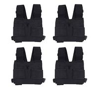 Gisoanudt 4 x Radio Talkie Walkie Bolsillo para el pecho Arnés paquete de dos W, Negro