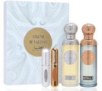 Gissa Legend of Valleys Hudson II + Imperial II, Pack 2 Perfumes Árabes Unisex 90 ml, Eau de Parfum, Larga Duración, Oud, Cuero y Ámbar, Incluye 2 Atomizadores Drikanbest 5 ml