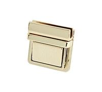 Gissroys 32 x 31 mm Metal Lengüeta Cerradura Durable Hebilla Cierre Bolsos Hardware Cerradura Accesorios para Bolsos Embragues Carteras Bolsas, Oro 2
