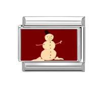 Gissroys Abalorios italianos de conexión de acero inoxidable adornos de Navidad accesorios adecuados para la fabricación de pulseras accesorios rojos navideños, talla única, como se describe