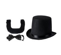 Gissroys Abrahams - Disfraz de Lincolns con barba, sombrero y corbatín, accesorios para el Día de los Presidentes, disfraz histórico para el Día del Presidente