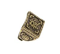 Gissroys Anillo de latón con símbolo de fortuna hecho a mano, acabado de metal destinado, joyería de colección, accesorio de moda para fiesta retro, anillo único de latón antiguo, como se describe