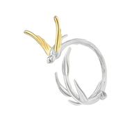 Gissroys Anillos asimétricos de golondrina abierta una textura de aleación de dedo ajustable para la moda y las niñas joyas de estatus de moda, como se describe