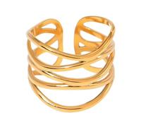 Gissroys Anillos de dedo exagerados Irregular Fiesta Accesorios Bodas Textura de Acero Inoxidable Para Trajes Casuales Bisutería, como se describe