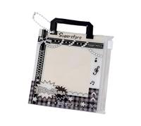 Gissroys Bolsa de almacenamiento pequeña contemporánea para tarjetas joyas llaves con patrones alegres estuche de fotos funda decorativa, Negro