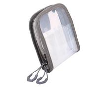 Gissroys Bolsa de cebo de pesca para anzuelos de calamar con cremalleras de 2 vías, portátil, 6 compartimentos, plantillas de calamar claras, anzuelos de señuelos de pesca, organizadores, gris claro