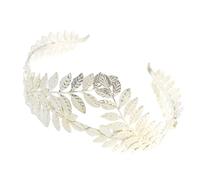 Gissroys Bruja griega hoja dorada tocado fiesta diadema novia griega animación pelo aro para espectáculo en vivo rollo oro tocado para novia