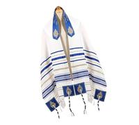 Gissroys Bufanda de oraciones judías de gran tamaño para ceremonias religiosas y evento cultural 60x180 cm Tallit tradicional para adoración Bufanda ceremonial religiosa, azul real, Talla única