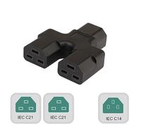 Gissroys C14 a 2xC21 dos en uno IEC320 C14 a 2xIEC320 C21 Adaptador de corriente convertidor macho a hembra