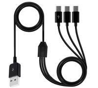 Gissroys Cable divisor USB C, 2.0 tipo A macho a tipo () macho 1 a 3, adaptador de carga de datos