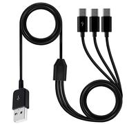 Gissroys Cable divisor USB C, 2.0 tipo A macho a tipo () macho 1 a 3, adaptador de carga de datos