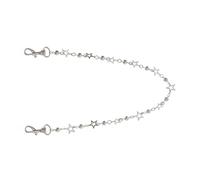 Gissroys Cadena de metal resistente con estrella y cuentas, joyería para festivales de música, adecuada para personas de moda y calle