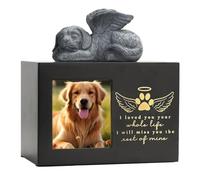 Gissroys Ceniza para perros, sonidos, gatos, conmemorativos, ataúdes funerarios, caja funeraria para perros, caja funeraria con fotos para perros y gatos con pantalla de fotos, urna espaciosa interior