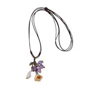 Gissroys Collar de cerámica inspirado en la naturaleza, dije de hoja texturizada, cómodo de llevar, cadena ajustable, accesorio de moda, uso diario, diseños de hojas artesanales, joyería para mujer