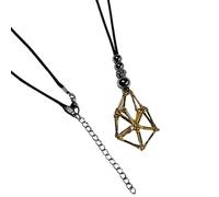 Gissroys Collar de jaula de cristal ajustable para piedras naturales, colgante de malla, cadena de clavícula, joyería unisex para hombres y mujeres, colgante único con soporte de cristal