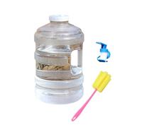 Gissroys Contenedor de agua de alta capacidad a prueba de fugas con grifo integrado y cepillo desmontable para camping, senderismo, al aire libre, contenedor de agua transparente a prueba de fugas