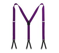 Gissroys Correa de tirantes retro, clips de seguridad, para negocios, casual, uso al aire libre, cinturón de tirantes de poliéster, Morado (, Talla única