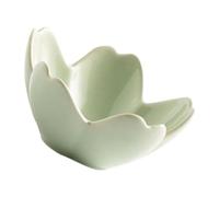 Gissroys Cuenco de cerámica en forma de pétalo decorativo para almacenamiento de joyas, accesorios florales, plato de baño, decoración de encimera, elegante cuenco de joyería en forma de pétalo, talla