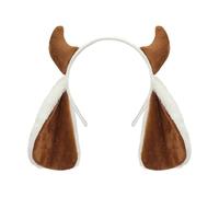 Gissroys Diadema ajustable de orejas de cabra de felpa para eventos temáticos, espectáculos de escenario, accesorios de cabeza peluda, accesorios de cabeza peluda, orejas de animales de peluche