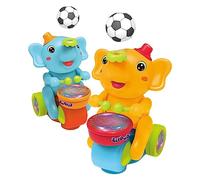Gissroys Dulce elefante bola de impacto eléctrica tambor golpeando coche de juguete música LED iluminación niños niñas regalos de cumpleaños música educación temprana educación temprana