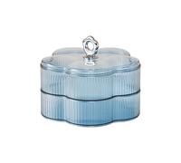 Gissroys Elegante bandeja de dulces floral de 2 capas, práctico cuenco para servir frutos secos, aperitivos, fiestas, organización del hogar, accesorios modernos para servir en el hogar