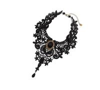 Gissroys Elegante collar gótico de encaje con colgante de gota de sangre para mujer, gargantilla de cuello de Halloween, gargantilla retro punk, accesorios de clavícula, talla única, como se describe