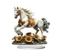 Gissroys Estatua acrílica de caballo de riqueza, adorno de Feng Shui para decoración del hogar y la oficina, estatua de caballo para decoración del hogar