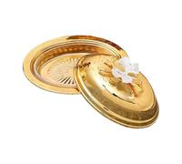 Gissroys Estilos europeos Cuenco de frutas de metal dorado Bandeja de aperitivos hecha a mano para cocina mesa de comedor decorativo postre plato de servir de cocina de metal