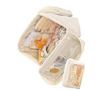 Gissroys Estuche de lápices estético de gran capacidad caja simple para gobernantes de borrador Marcas de almacenamiento de gran capacidad caja estética bolsa simple, beige