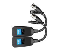 Gissroys Funcional Video Pasivo Balun Video Y Transceptor De Potencia Para Cámaras De Seguridad Con Interfaces CAT5E/Cat6 A BNC Transceptor Pasivo