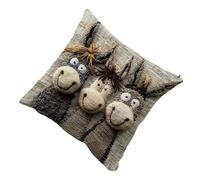 Gissroys Funda de almohada de felpa suave y corta con patrón de burro para cama, sofá, sala de estar, decoración de almohada