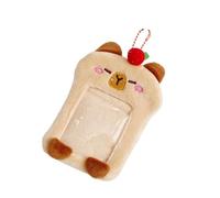 Gissroys Funda para tarjetas fotográficas de dibujos animados, funda para fotocardio, con cadena, para mujeres, estudiantes, mochila para llaves, mochilas, charm, funda con llavero, Kapibala