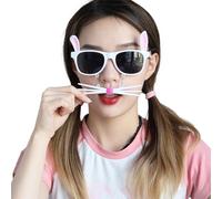Gissroys Gafas de conejo para fiestas, disfraz para hacer frente a gafas, divertido, punk, accesorios para fotos, discotecas, fiestas, hombres