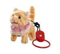 Gissroys Gatos que caminan activados por sonido, juguete de peluche, correa, gatos para jugar, niños, juguetes educativos